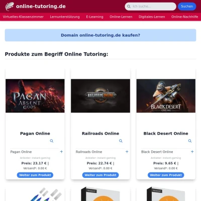Screenshot online-tutoring.de