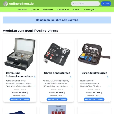 Screenshot online-uhren.de