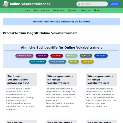 Screenshot online-vokabeltrainer.de