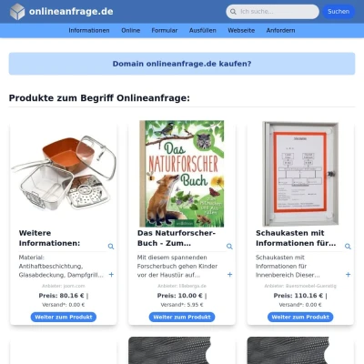 Screenshot onlineanfrage.de