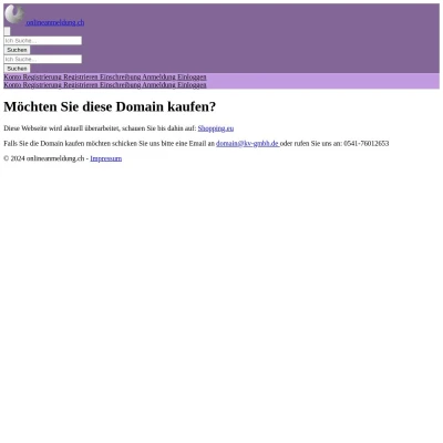 Screenshot onlineanmeldung.ch