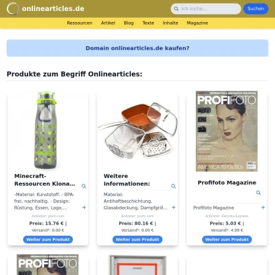 Screenshot onlinearticles.de