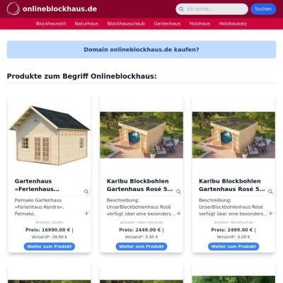 Screenshot onlineblockhaus.de