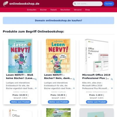 Screenshot onlinebookshop.de