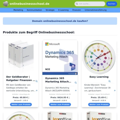 Screenshot onlinebusinessschool.de