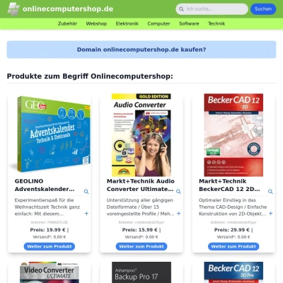 Screenshot onlinecomputershop.de