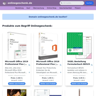 Screenshot onlinegeschenk.de