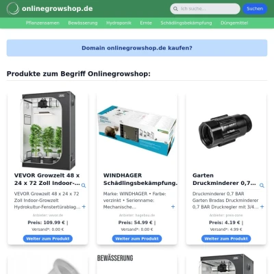 Screenshot onlinegrowshop.de