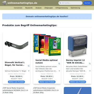 Screenshot onlinemarketingtips.de