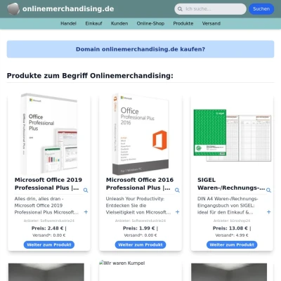 Screenshot onlinemerchandising.de