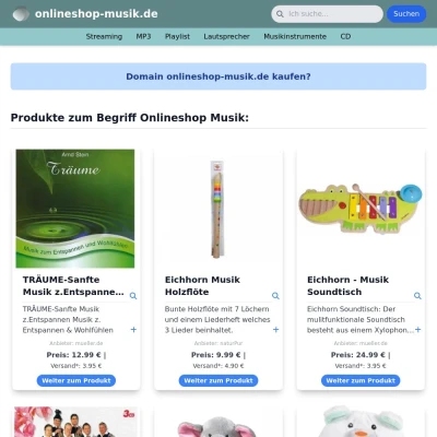 Screenshot onlineshop-musik.de