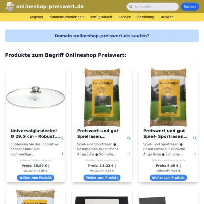 Screenshot onlineshop-preiswert.de