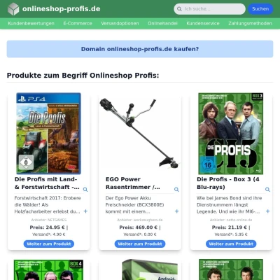 Screenshot onlineshop-profis.de