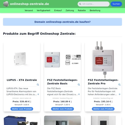 Screenshot onlineshop-zentrale.de