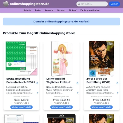 Screenshot onlineshoppingstore.de