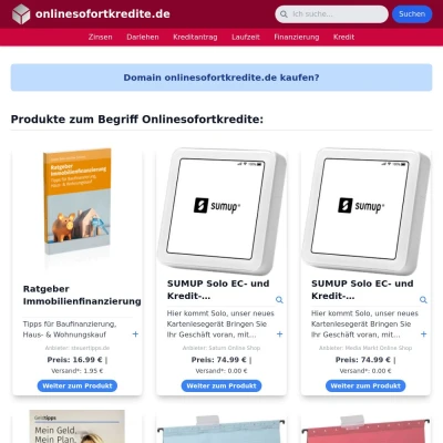 Screenshot onlinesofortkredite.de