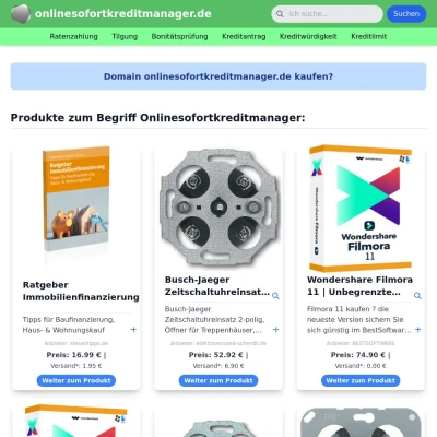 Screenshot onlinesofortkreditmanager.de