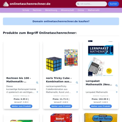 Screenshot onlinetaschenrechner.de