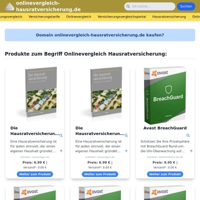 Screenshot onlinevergleich-hausratversicherung.de