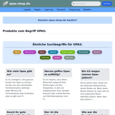 Screenshot opas-shop.de