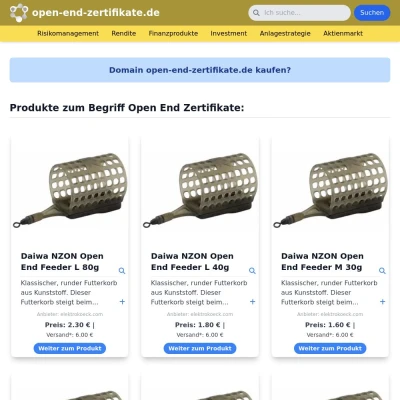 Screenshot open-end-zertifikate.de
