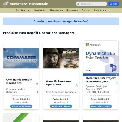 Screenshot operations-manager.de