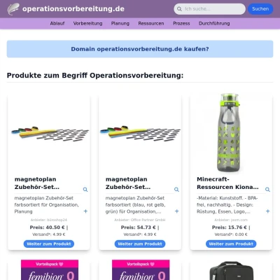 Screenshot operationsvorbereitung.de