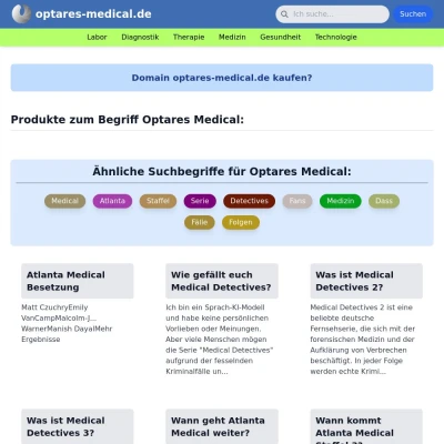 Screenshot optares-medical.de