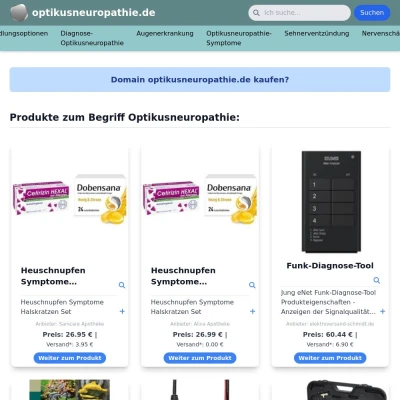 Screenshot optikusneuropathie.de