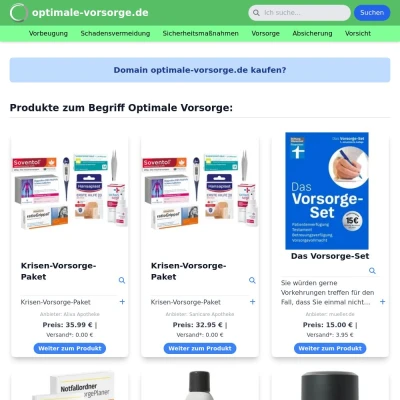 Screenshot optimale-vorsorge.de