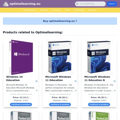 Screenshot optimallearning.eu