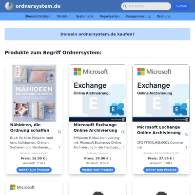 Screenshot ordnersystem.de