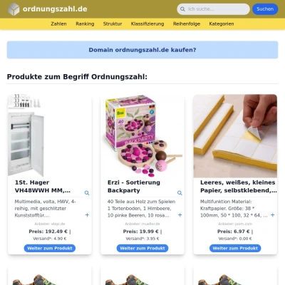 Screenshot ordnungszahl.de