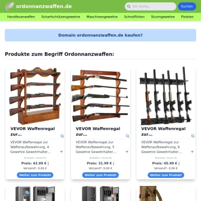 Screenshot ordonnanzwaffen.de