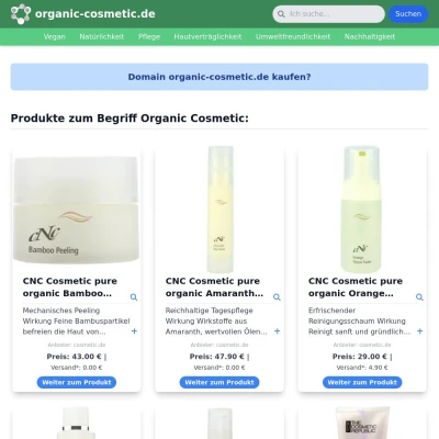 Screenshot organic-cosmetic.de