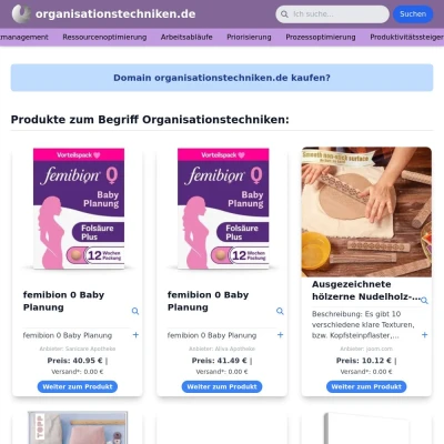 Screenshot organisationstechniken.de