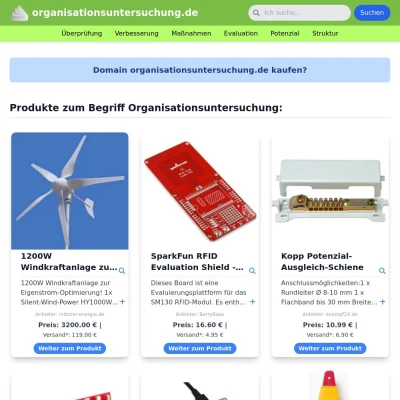 Screenshot organisationsuntersuchung.de