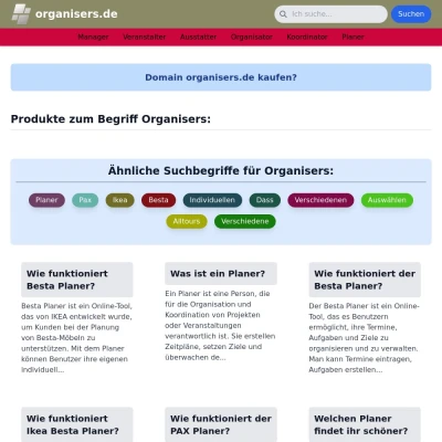 Screenshot organisers.de