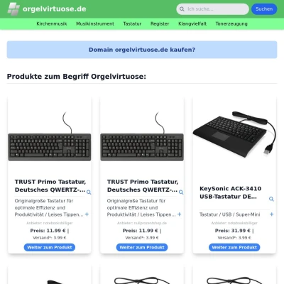 Screenshot orgelvirtuose.de