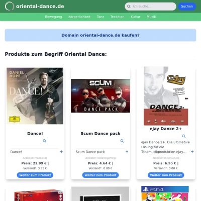 Screenshot oriental-dance.de