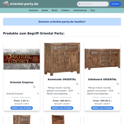 Screenshot oriental-party.de