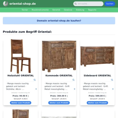 Screenshot oriental-shop.de