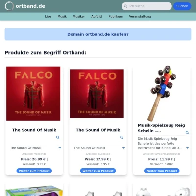 Screenshot ortband.de