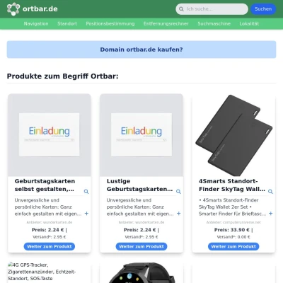 Screenshot ortbar.de
