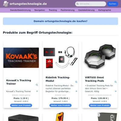 Screenshot ortungstechnologie.de