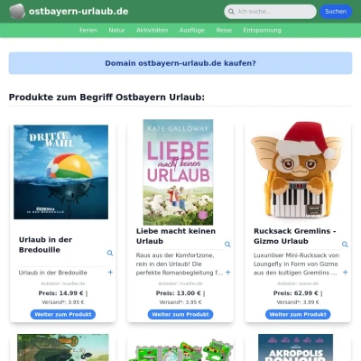 Screenshot ostbayern-urlaub.de