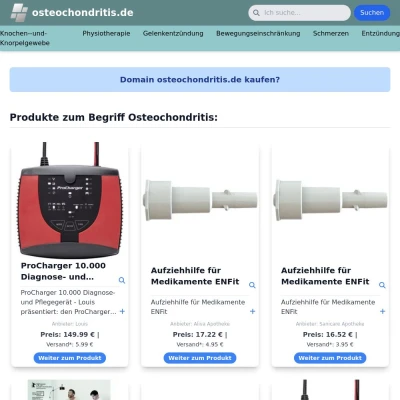 Screenshot osteochondritis.de