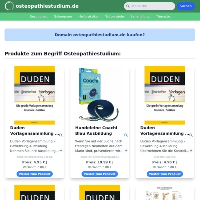 Screenshot osteopathiestudium.de