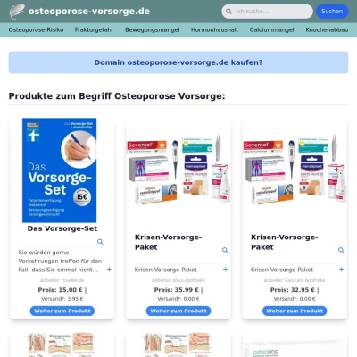 Screenshot osteoporose-vorsorge.de