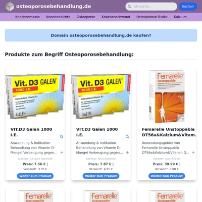 Screenshot osteoporosebehandlung.de